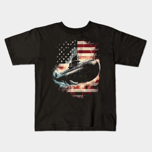 American Submarine Kids T-Shirt by podtuts